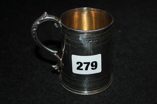 Victorian silver christening mug